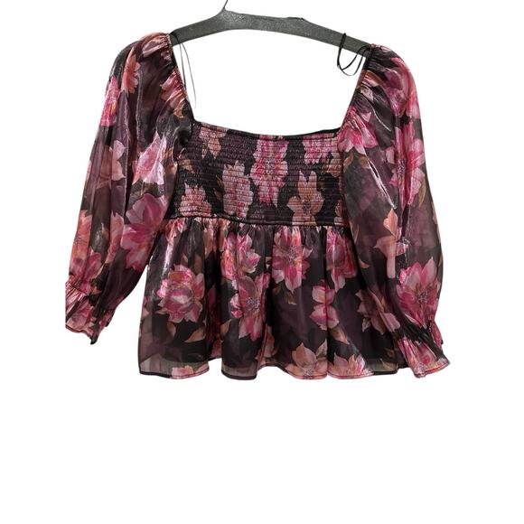 Thirty Thirty Floral Flowy Long Sleeve Top Blouse Size L - Picture 2 of 7